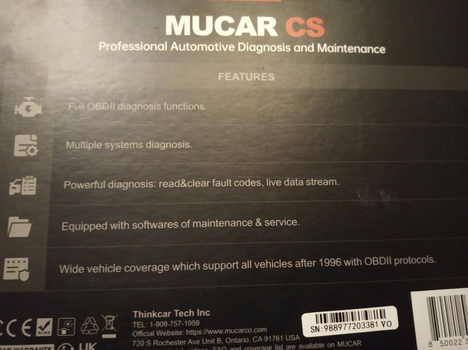 Діагностичний сканер Mucar CS2