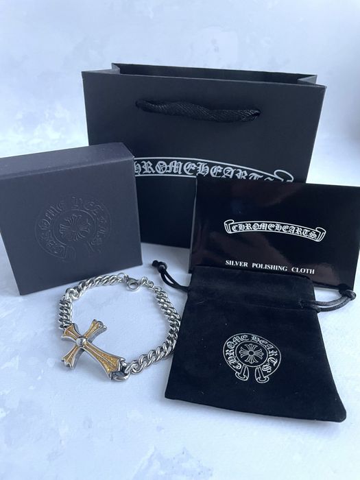 Браслет з хрестом / Браслет Chrome Hearts / хрестик ланцюг на руку / Кулон Хром Хартс y2k opium