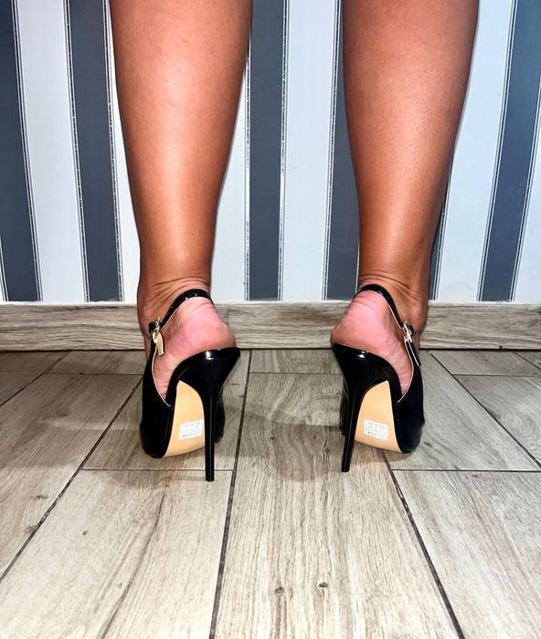 130/ OD RĘKI 47 sexy piękne czarne szpilki sandały obcas 13cm 35-48EU