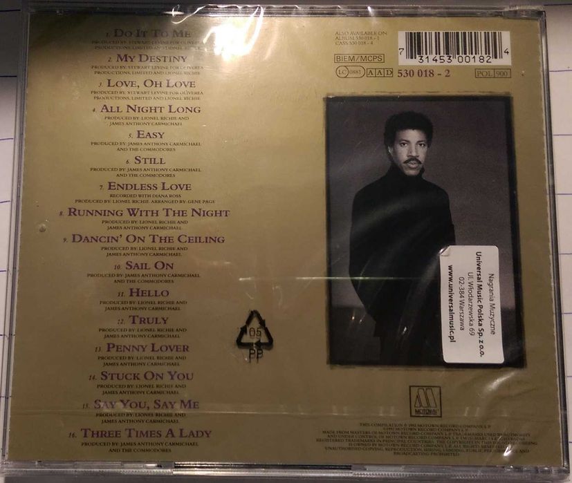 LIONEL RiCHIE - Back To Front / CD