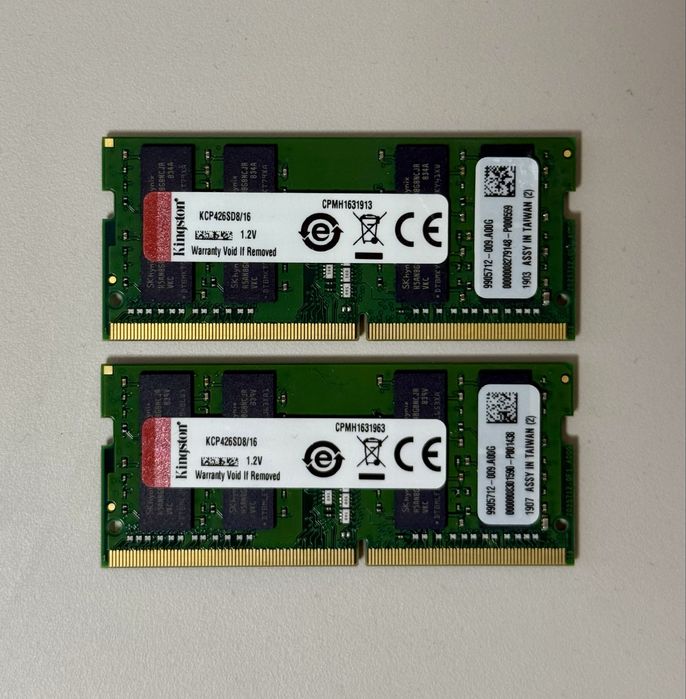 Оперативна памʼять RAM ОЗУ DDR4 Kinston 16gb x2 (32gb)SODIMM