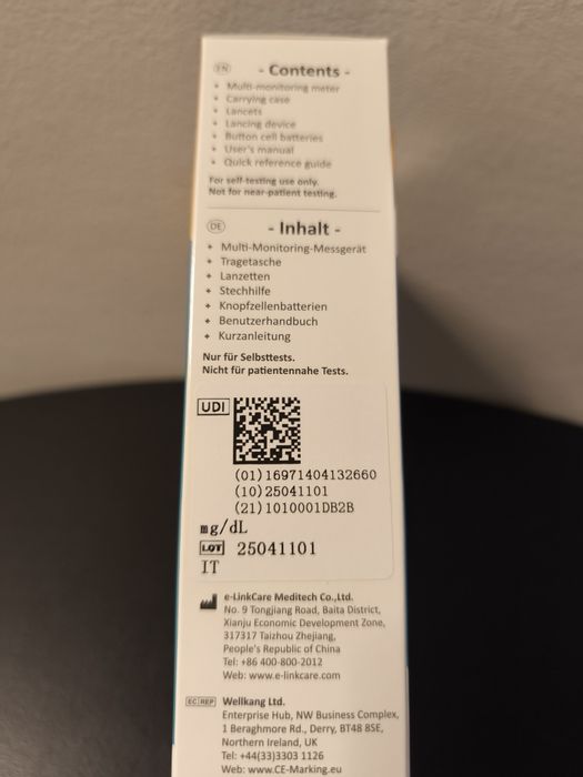 Medidor de Glicose, Cetonas e Ácido Úrico ACCUGENCE 3-em-1 (Novo)