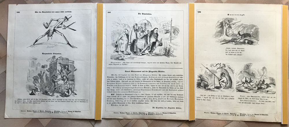 Юмористические журналы  1860 г.Германия, цена за 3 шт