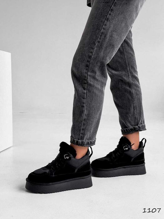 Жіночі угги чорні замшеві (36-40) UGG Lowmel Black Уггі Уги Угі