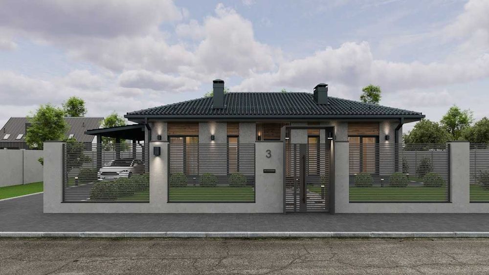 Сучасний будинок «американка» | 3 спальні | Газ | Всі комунікації