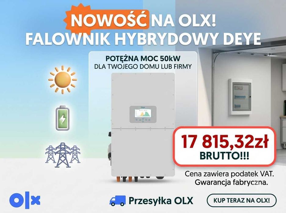 Falownik hybrydowy 3-fazowy SUN-50K-SG01HP3-EU-BM4 HV Deye 18016,06zł Brutto!!!