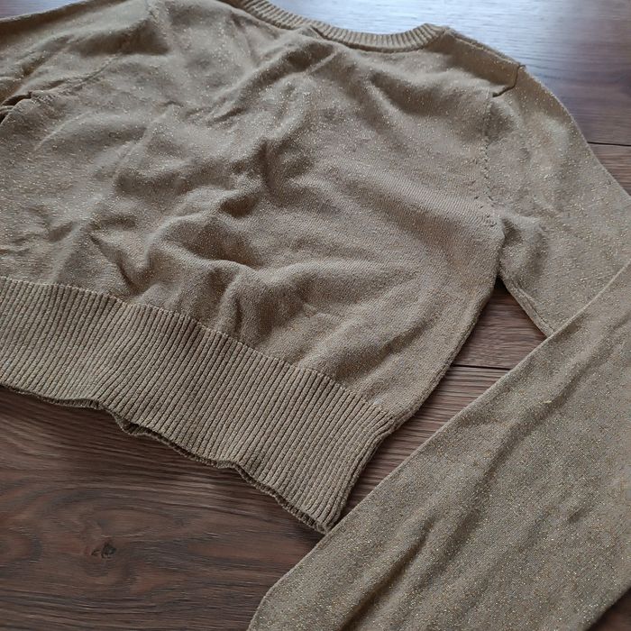 Krótki sweterek złoty H&M r. M bawełna