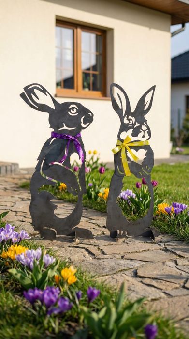 Zając  stal XXL  dekoracja ogród prezent wielkanoc Metalowa Pasja