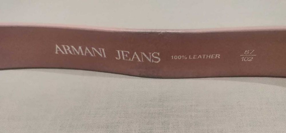 Armani Jeans pasek damski pudrowy róż do spodni okazja