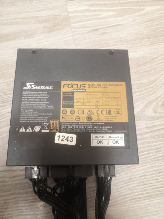 Блок живлення sfx-l seasonic 650w focus gold (ssr-650sgx)