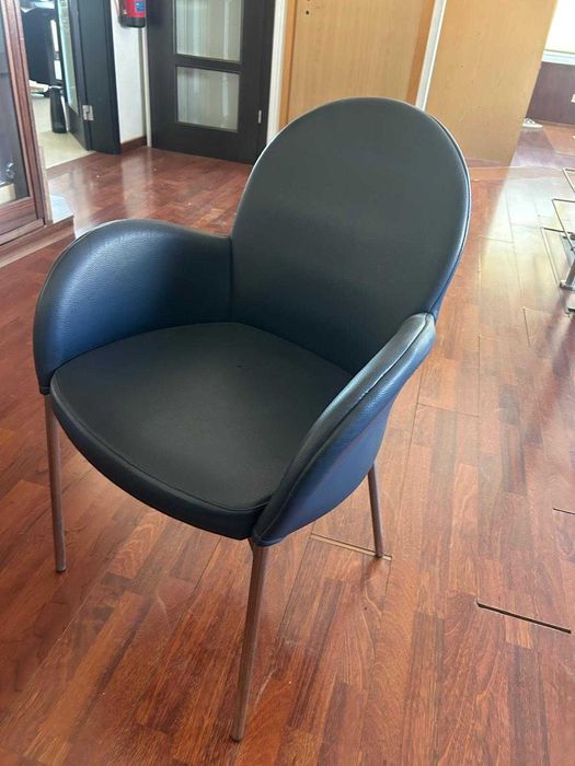 Conjunto de 6 Cadeiras em napele azul