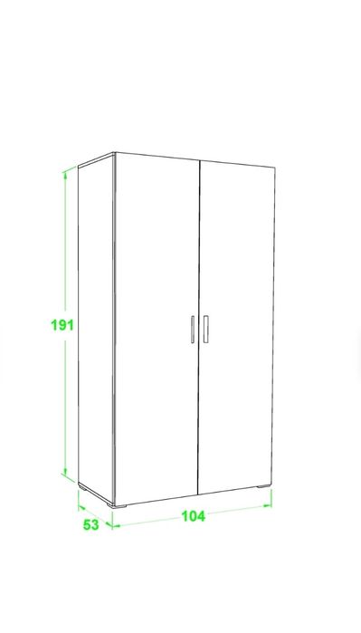 Roupeiro 2 portas carvalho 104x191x53 cm One