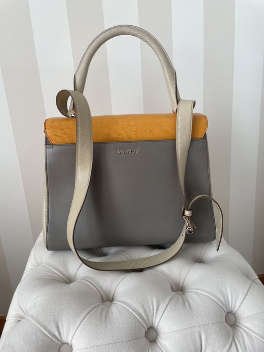 Torebka torba Max Mara MaxMara Nude szara musztardowy duża