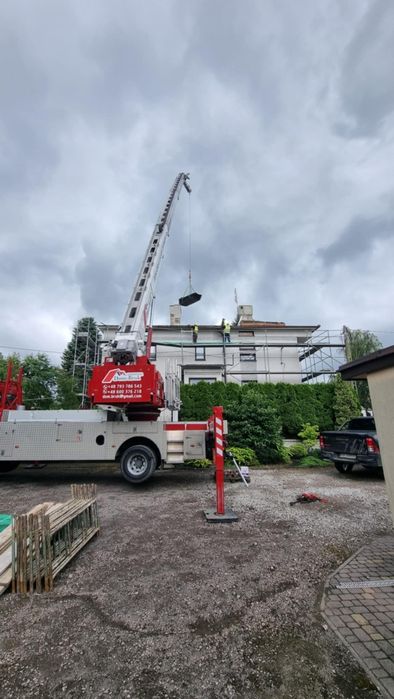 Usługi żuraw, dźwig dekarski 37m