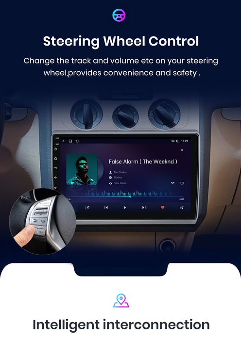 Rádio 10" Android Volkswagen TOURAN 2003-10 CARPLAY WIFI GPS 2/32GB