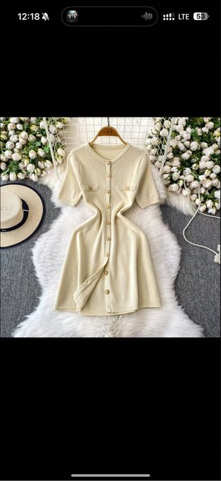 Сукня платье бежевое короткое платье женское базовое зара zara