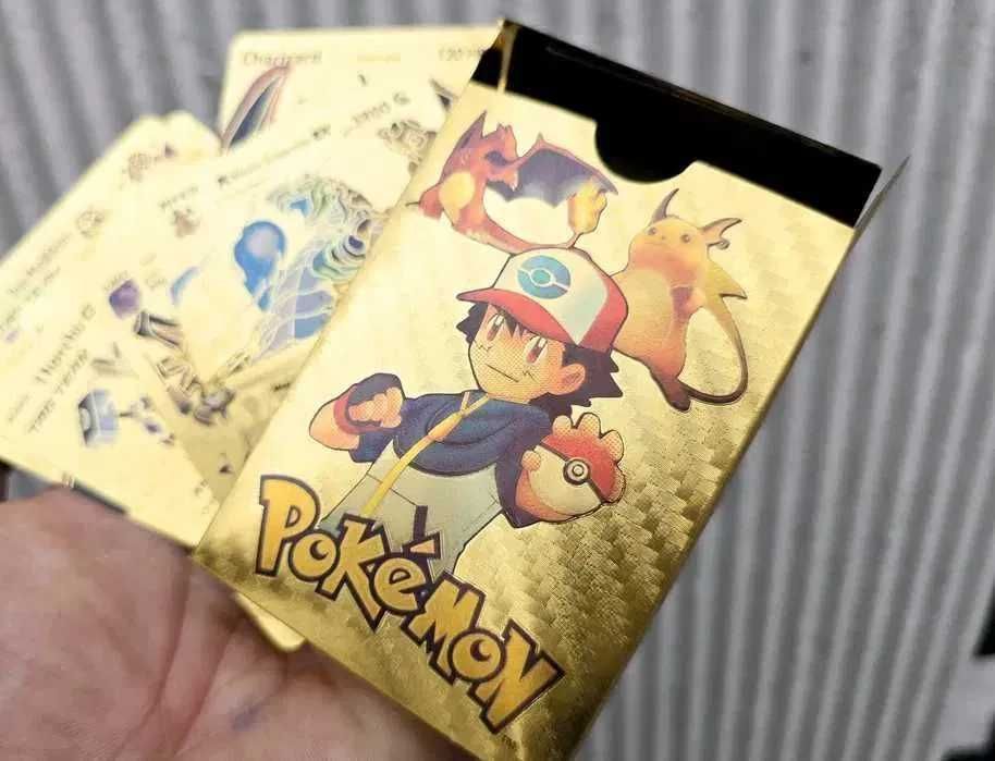Złote karty Pokemon 55 kart dla fanów nowe