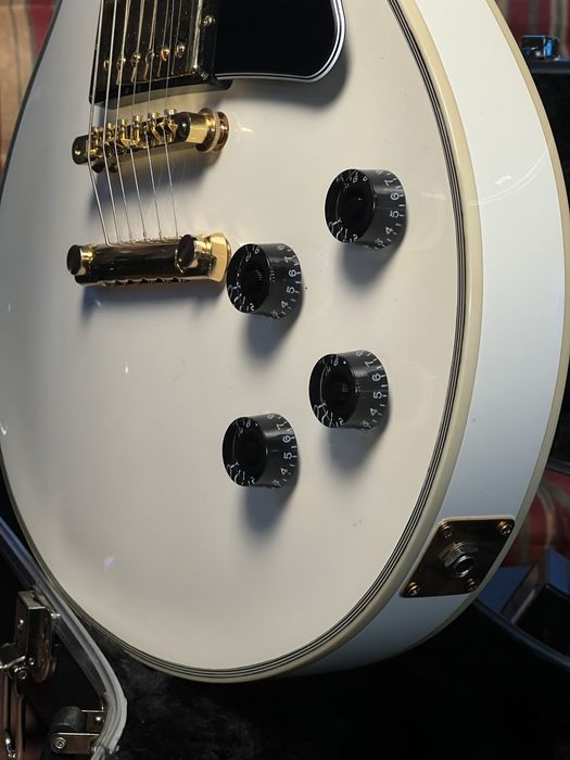 Guitarra Personalizada inspirada na Gibson Les Paul Custom White +Case