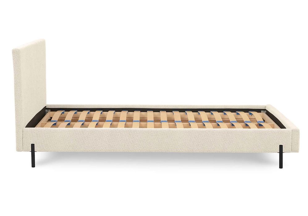 Łóżko Tapicerowane BOHO – 200x200 cm w Beżowej Tkaninie Baloo 2074
