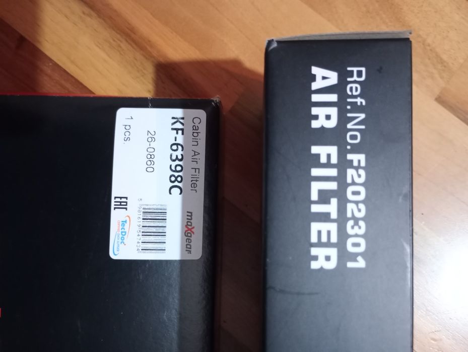 Nowe filtry kabinowy i powietrza