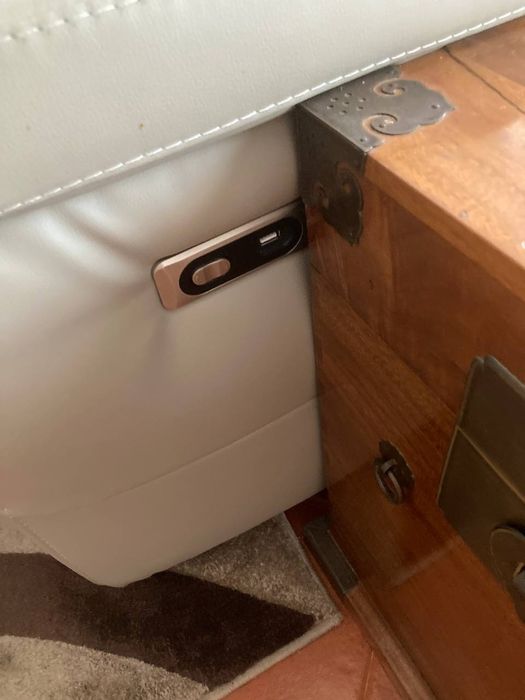 Sofá Eléctrico reclinável Faux Leather Bege automático 2 lugares