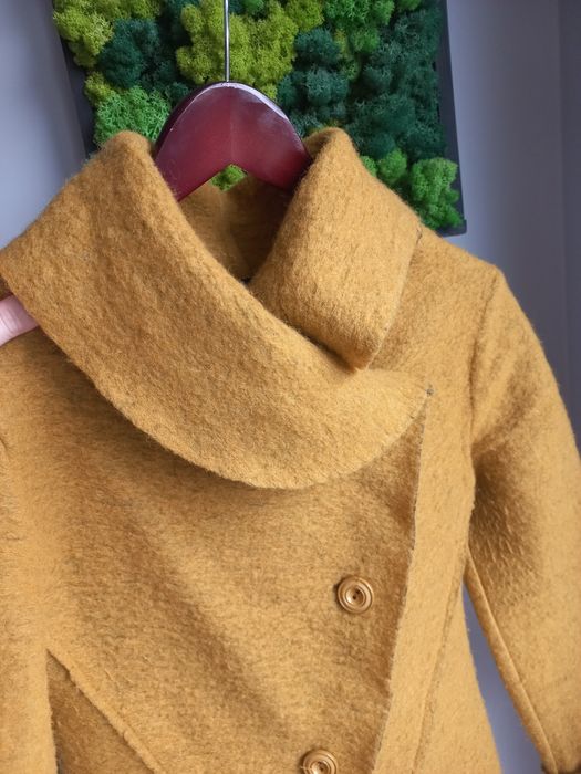 Żakiet musztardowy wełna M vintage