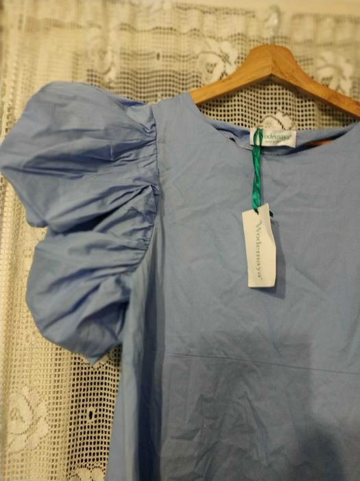 włoska sukienka aniołek baby blue bawełna M