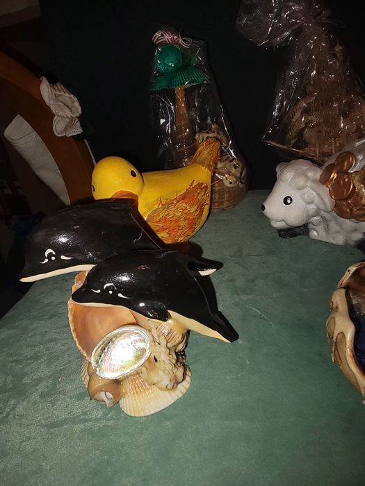 Декор, фигурки из ракушки, пепельница, копилка, статуэтка кораблик, де