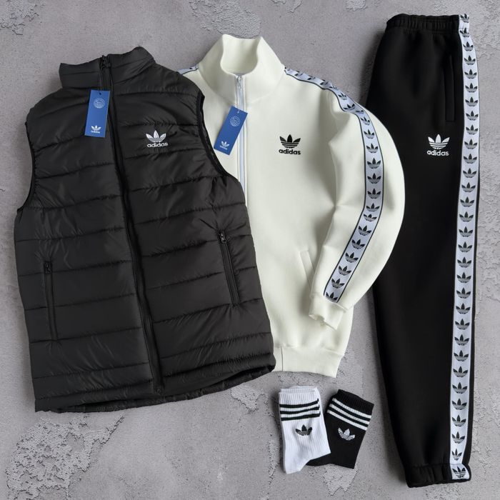 Чоловічий спортивний костюм адідас набір Adidas [3в1] [S,M,L,XL,XXL]