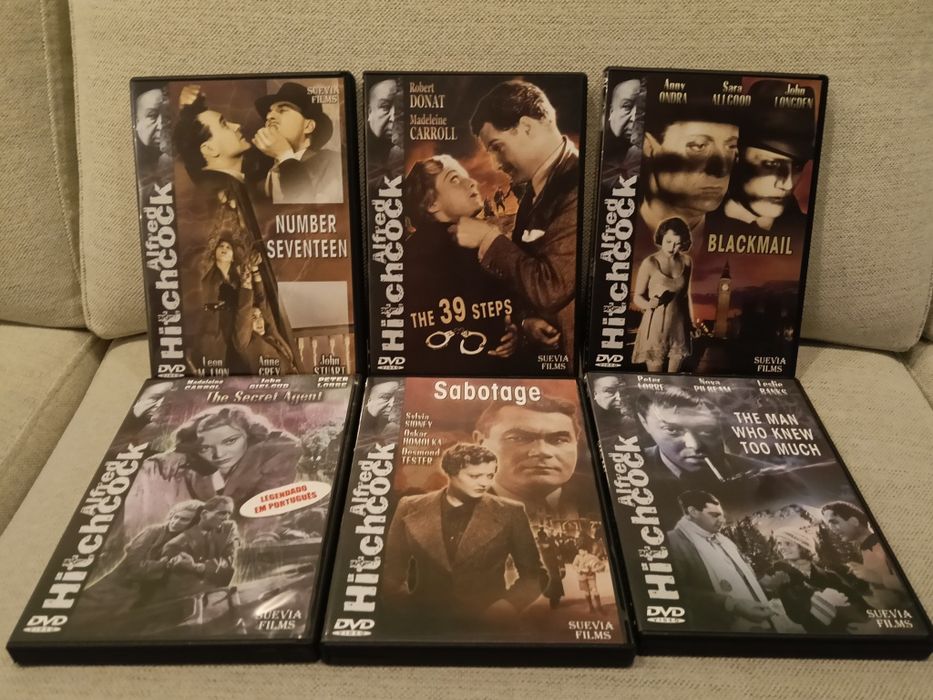 Conjunto de 6 DVD filmes Alfred Hitchcock