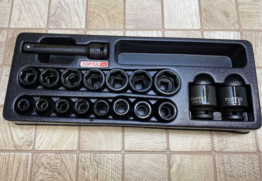 Набір ударних головок 10-32мм в ложименті Toptul