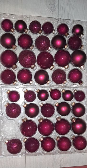 Bombki choinkowe ciemny róż