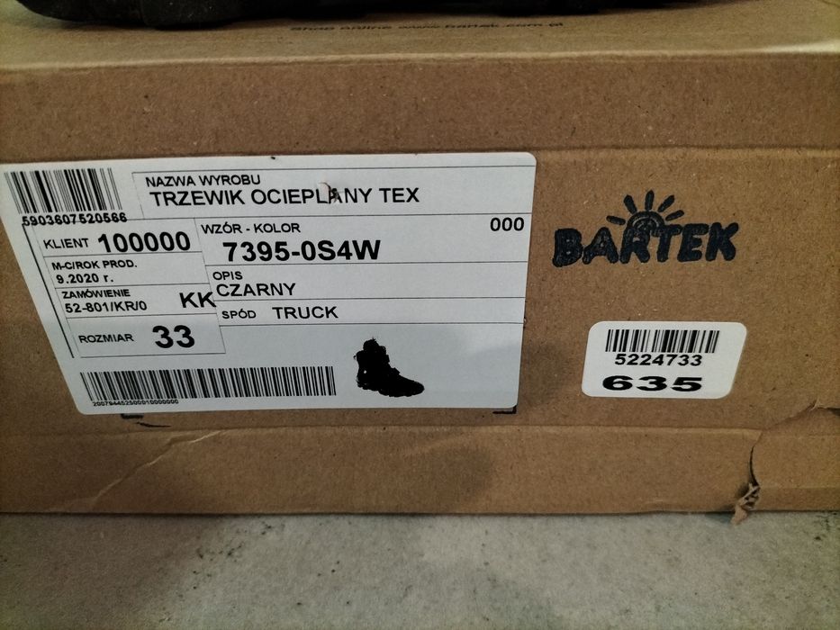 Buty, trzewiki zimowe Bartek rozmiar 33