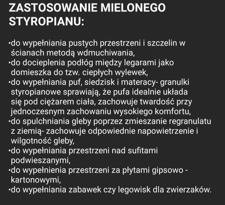 Granulat styropianowy