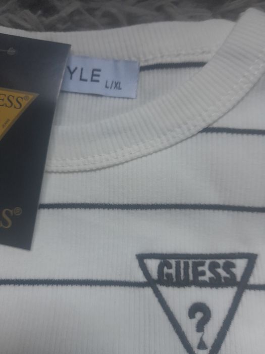 Nowa sukienka prążek roz L/XL logo guess