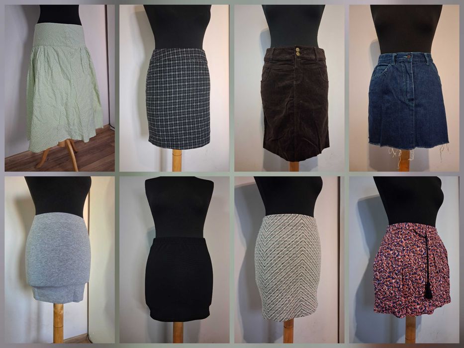 Zestaw ubrań paczka 8 spódnic damskich S H&M Camaieu Amisu mini midi
