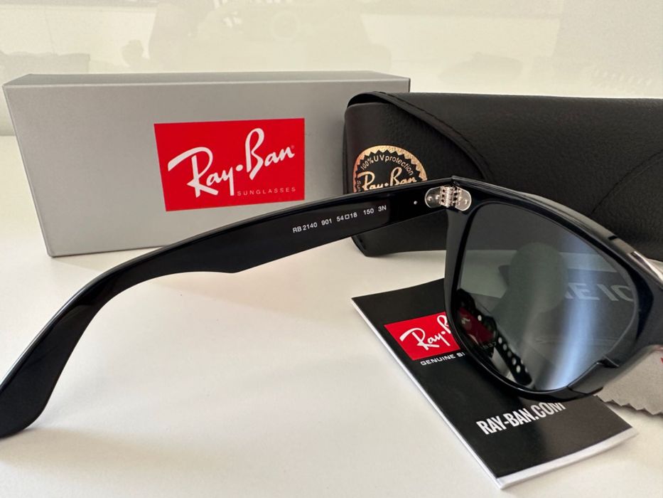 RayBan Original RB2140 Wayfarer Preto Verde G15 Novos