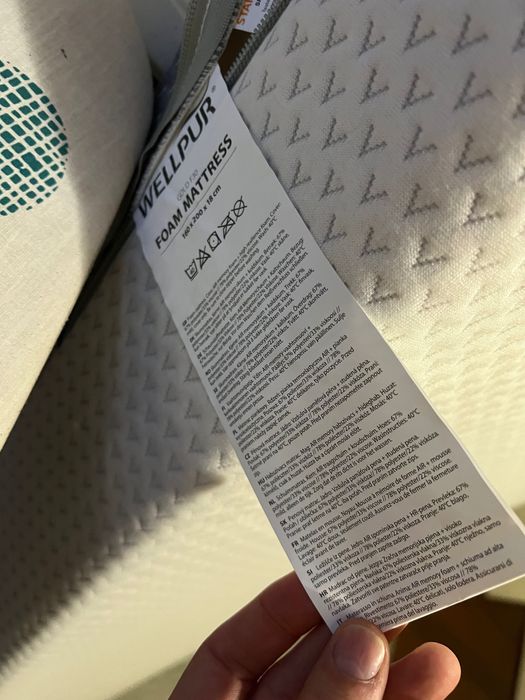 Colchão de espuma WELLPUR – 160 x 200 x 18 cm