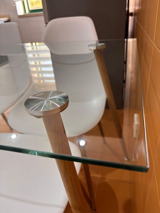 Mesa de vidro para cozinha/sala /mesa de refeiçoes