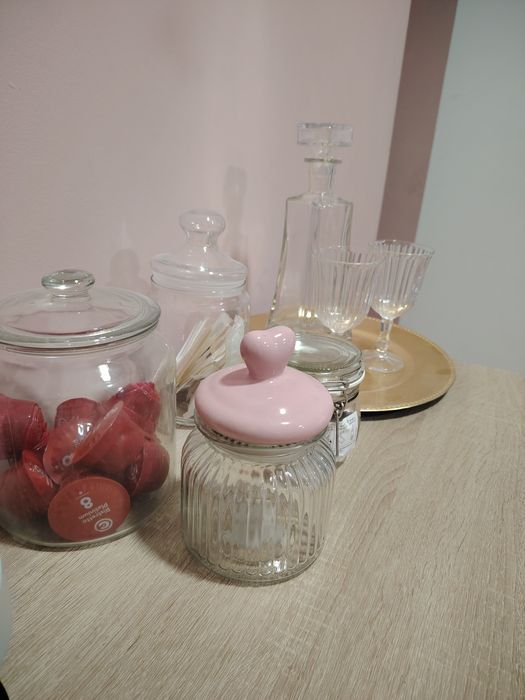 Conjunto de frascos de vidro