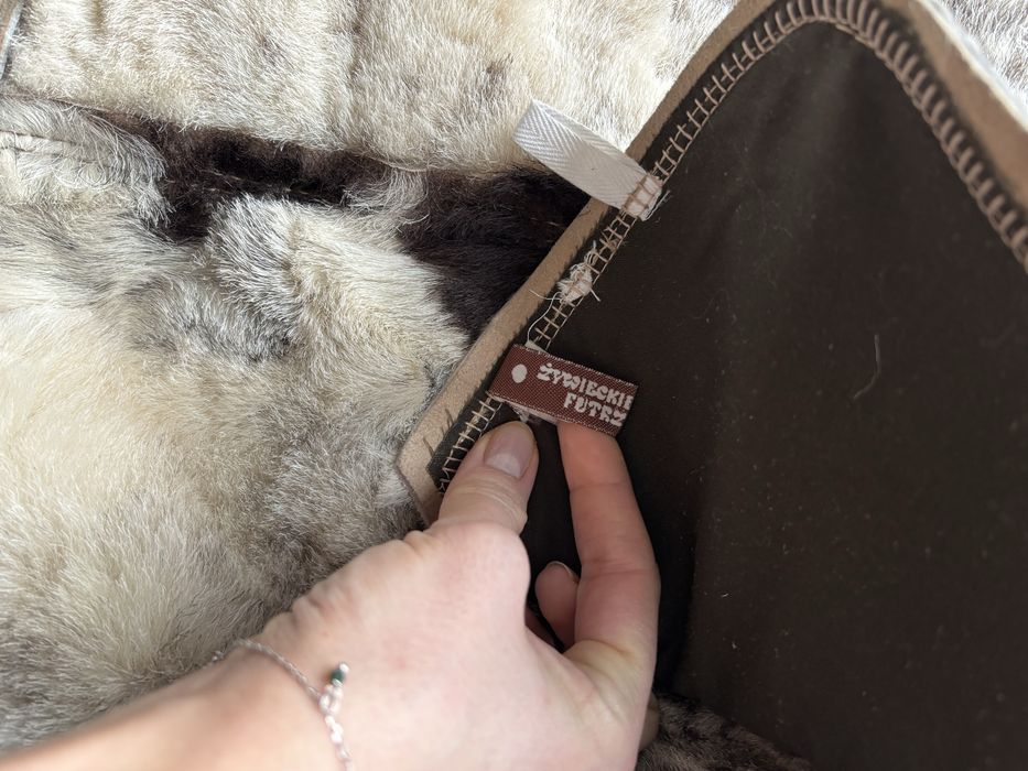 Kożuch skórzany męski + czapka