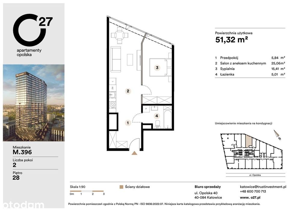 2-pokojowe mieszkanie 51m2 Bezpośrednio