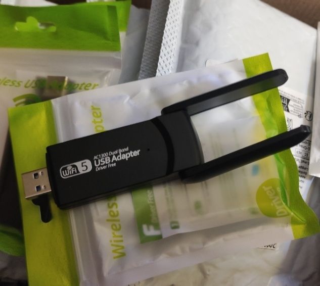 Беспроводной Wi-Fi адаптер АС1300, 1300 Мбит/с, 2,4/5 ГГц