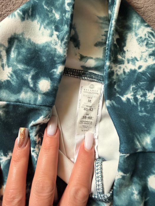 Nowe legginsy sportowe Balance Collection tie-dye zielone