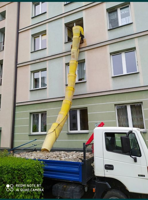 wywóz gruzu wynajem zsypu rękawa do gruzu usługi koparko - ładowarką