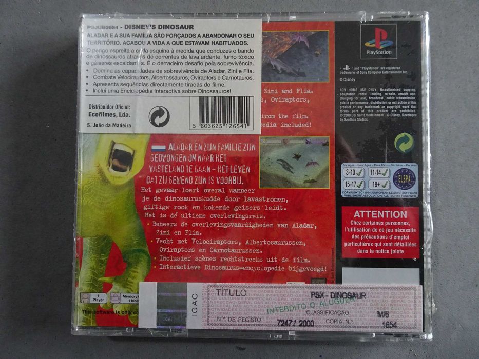 Jogo Playstation 1 - PS1 Disney Dinosaur (selado) -.-