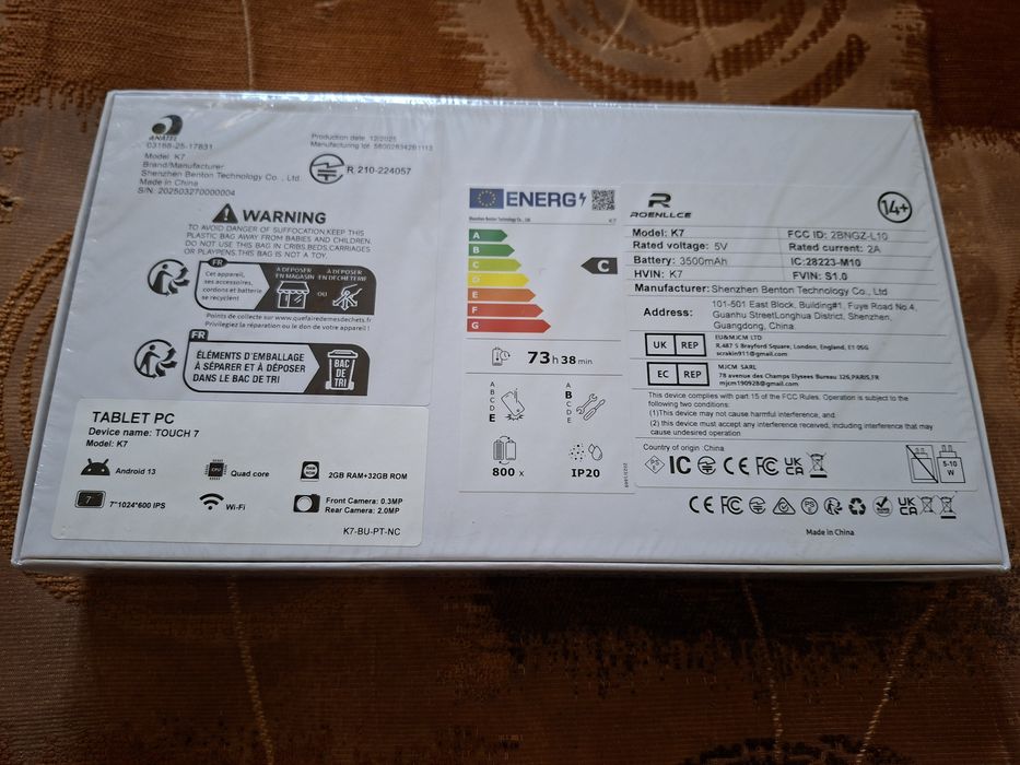 Pilne. Tablet PC Touch 7 model K7