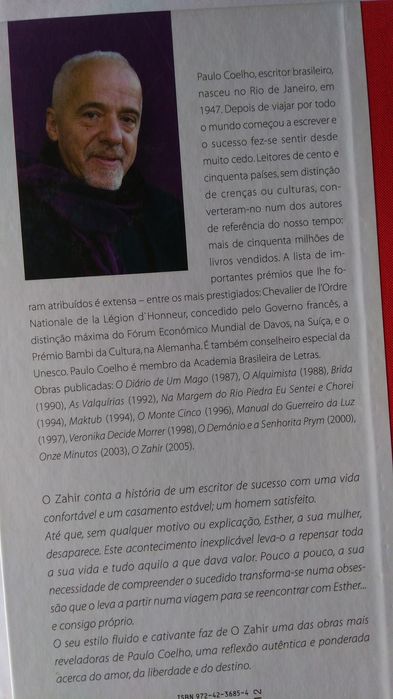 Livro "O Zahir" de Paulo Coelho