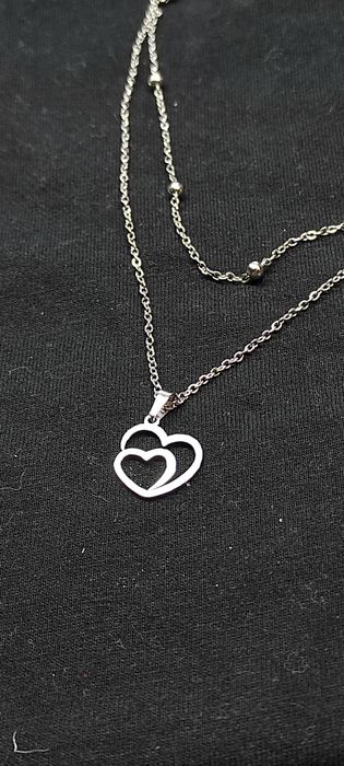 Naszyjnik łańcuszek serce stal chirurgiczna