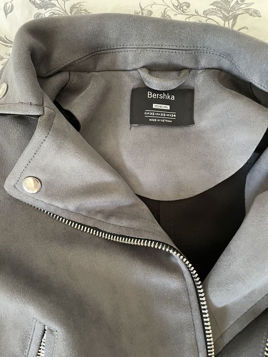 Kurtka zamszowa xs bershka szara